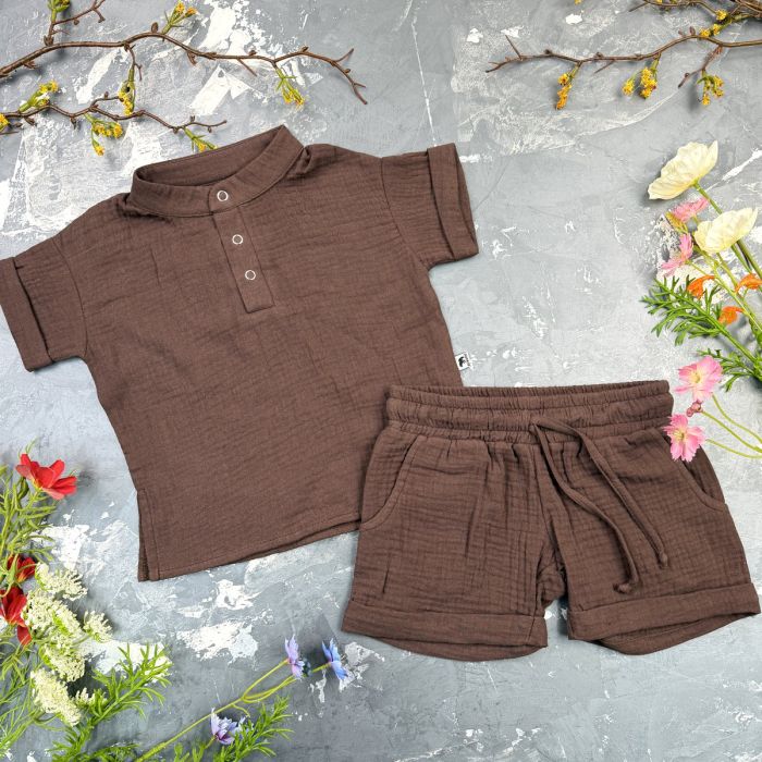 Комплект muslin cotton Choko BEWARM дитячий (штани,футболка,панамка,шорти,туніка)