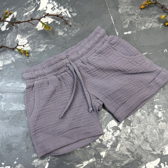 Костюм muslin cotton BEWARM дитячий шорти + футболка + панама Grey