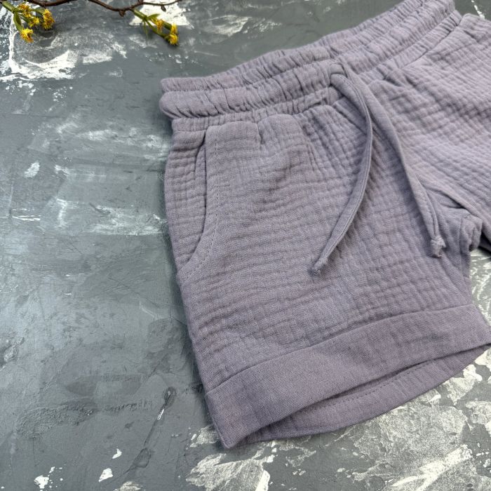 Костюм muslin cotton BEWARM дитячий шорти + футболка Grey
