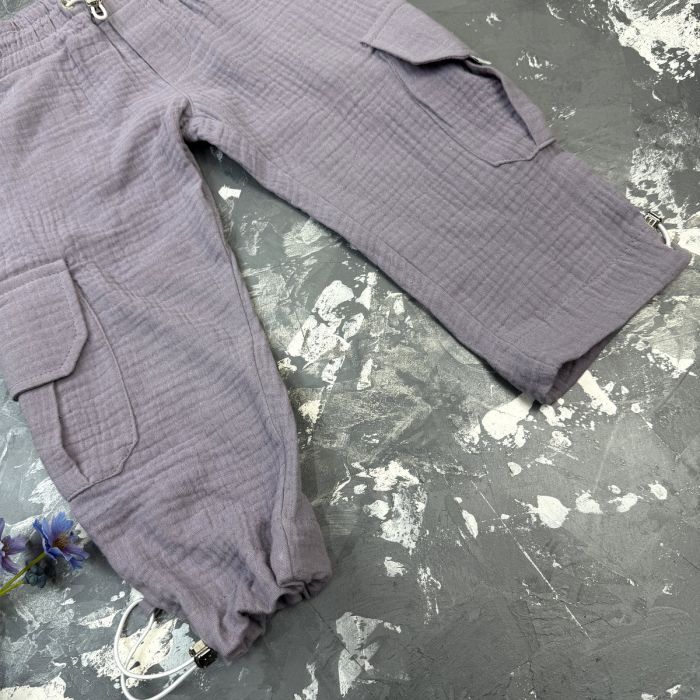 Костюм muslin cotton BEWARM дитячий штани + футболка Grey