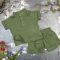 Комплект muslin cotton dark green BEWARM дитячий (штани,футболка,панамка,шорти,туніка)