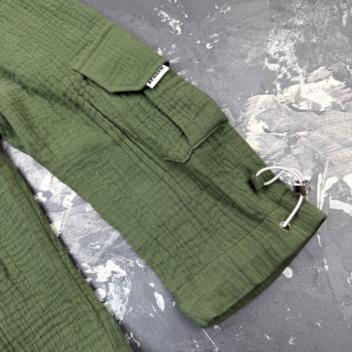 Костюм muslin cotton BEWARM дитячий штани + футболка dark green
