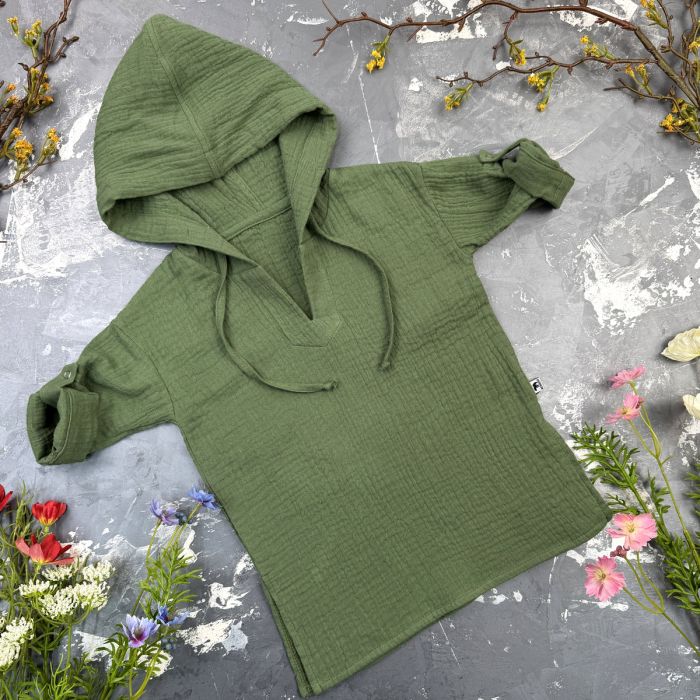 Муслінова Туніка дитяча Muslin Cotton BEWARM dark green