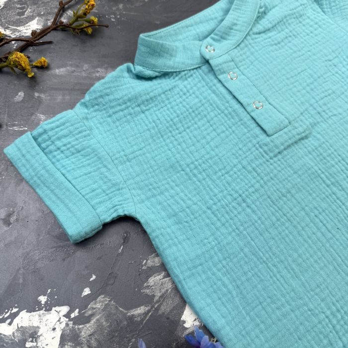 Костюм muslin cotton BEWARM дитячий шорти + футболка Aquamarine