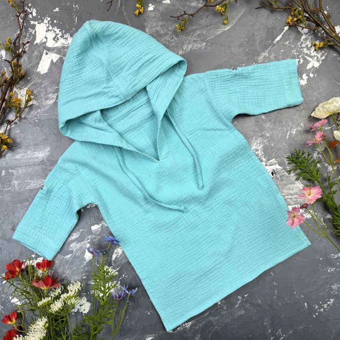 Муслінова Туніка дитяча Muslin Cotton BEWARM Aquamarine