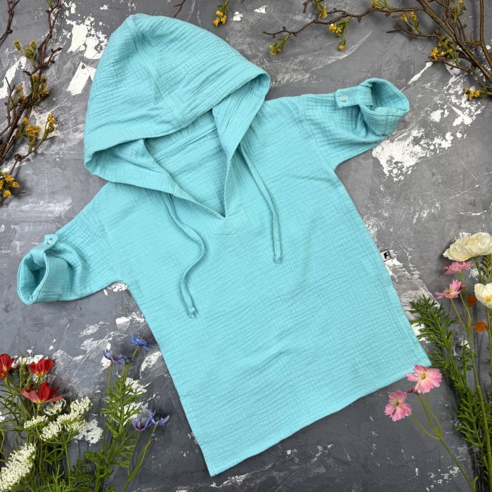 Муслінова Туніка дитяча Muslin Cotton BEWARM Aquamarine