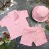 Костюм muslin cotton BEWARM дитячий шорти + футболка + панама Pink