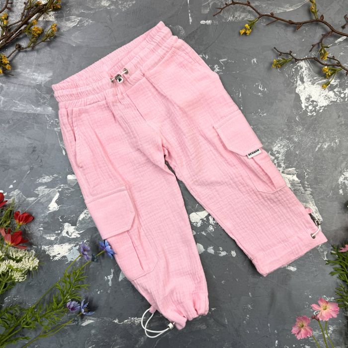Костюм muslin cotton BEWARM дитячий штани + футболка  Рожевий