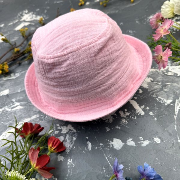 Панамка дитяча Muslin Cotton BEWARM Рожева