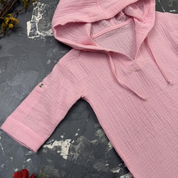 Муслінова Туніка дитяча Muslin Cotton BEWARM Рожева
