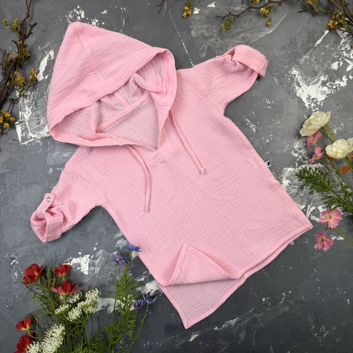Муслінова Туніка дитяча Muslin Cotton BEWARM Рожева