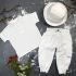 Костюм muslin cotton BEWARM дитячий штани + футболка + панамка Білий