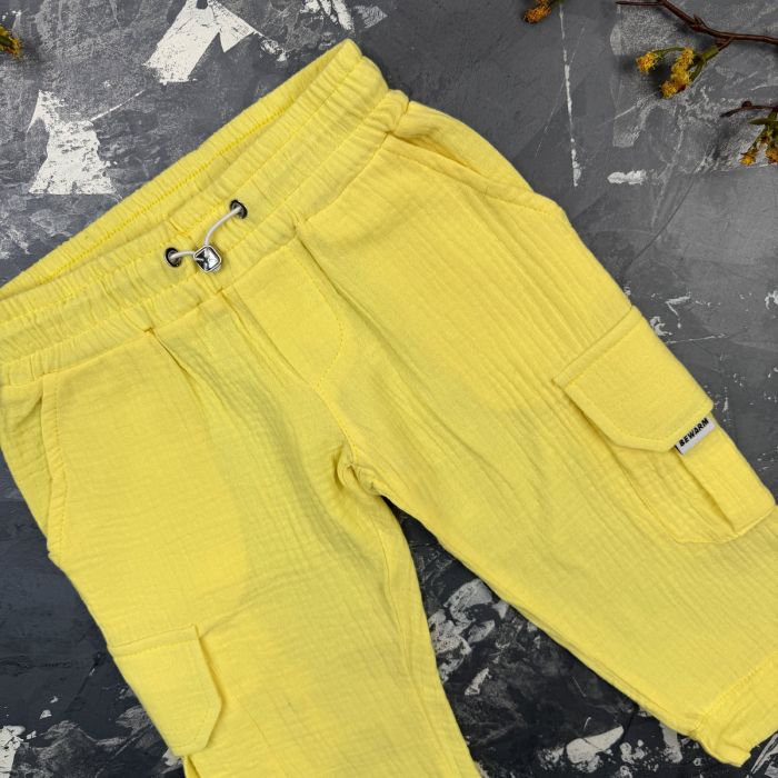 Штани муслінові карго Sunny-Yellow
