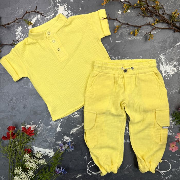 Костюм muslin cotton BEWARM дитячий штани + футболка Sunny-Yellow