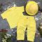 Костюм muslin cotton BEWARM дитячий штани + футболка + панамка Sunny-Yellow