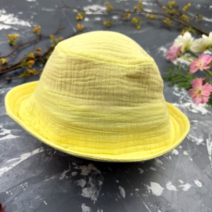 Костюм muslin cotton BEWARM дитячий шорти + футболка + панама Sunny-Yellow
