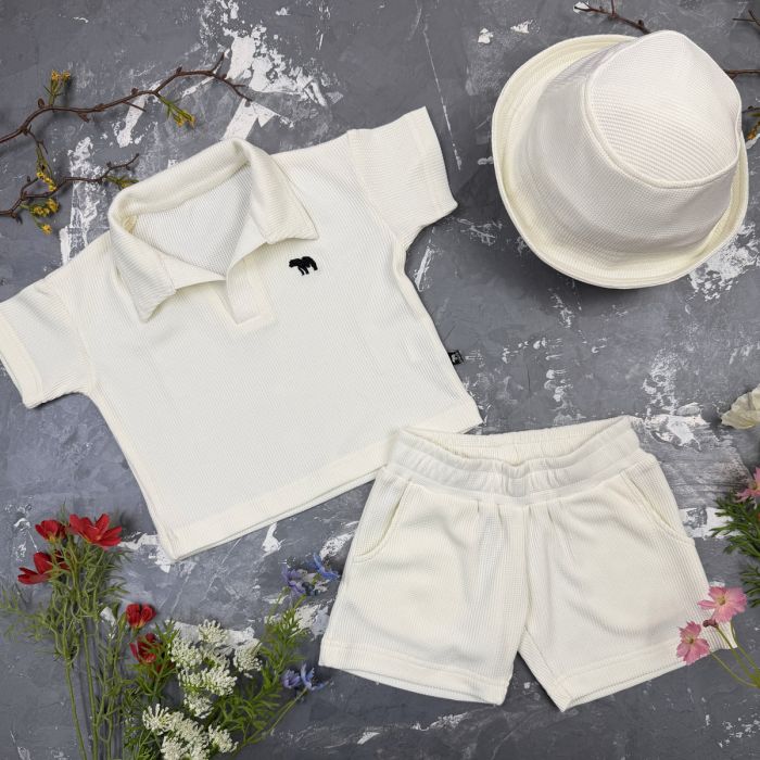 Костюм Polo шорти + футболка + панама Milk