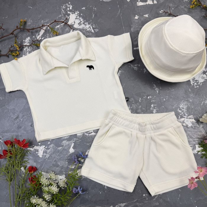 Костюм Polo шорти + футболка + панама Milk
