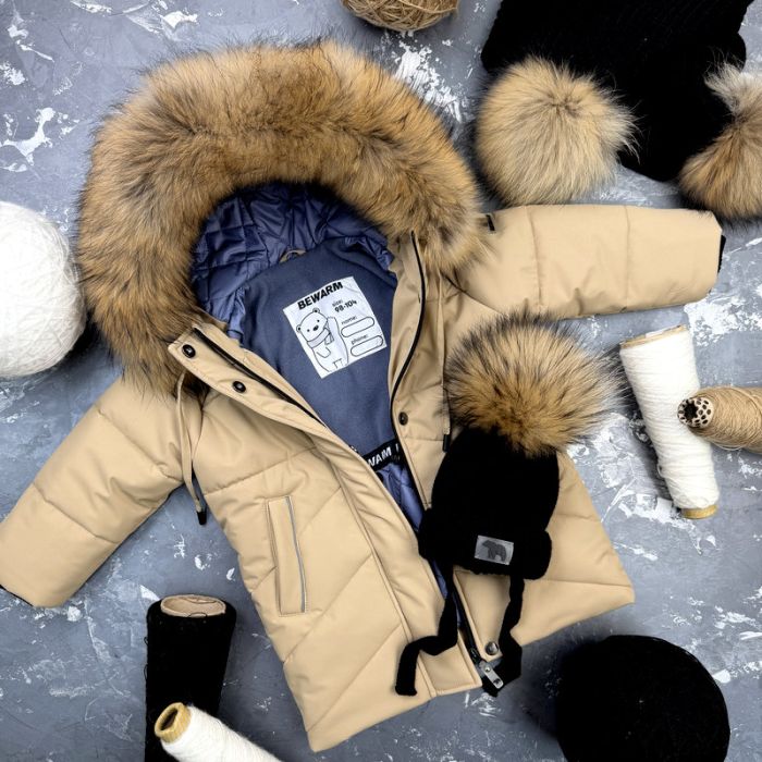 Куртка-пальто BEWARM Bakota Beige дитяча зимова подовжена