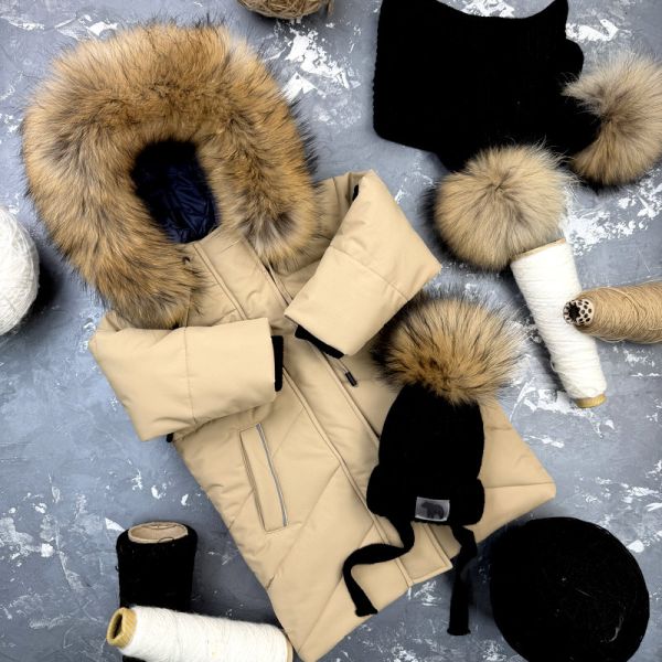 Куртка-пальто BEWARM Bakota Beige дитяча зимова подовжена