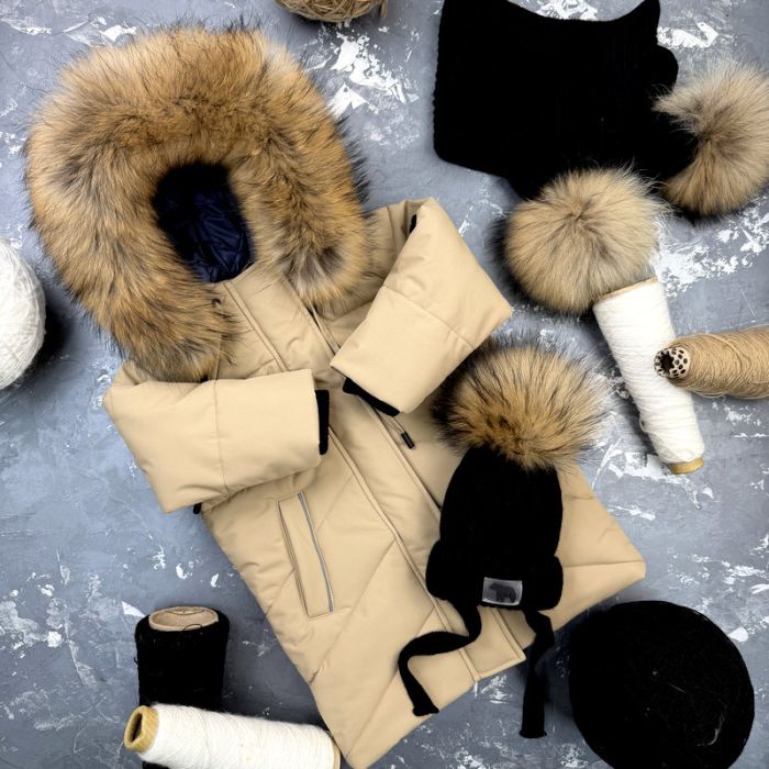 Куртка-пальто BEWARM Bakota Beige дитяча зимова подовжена