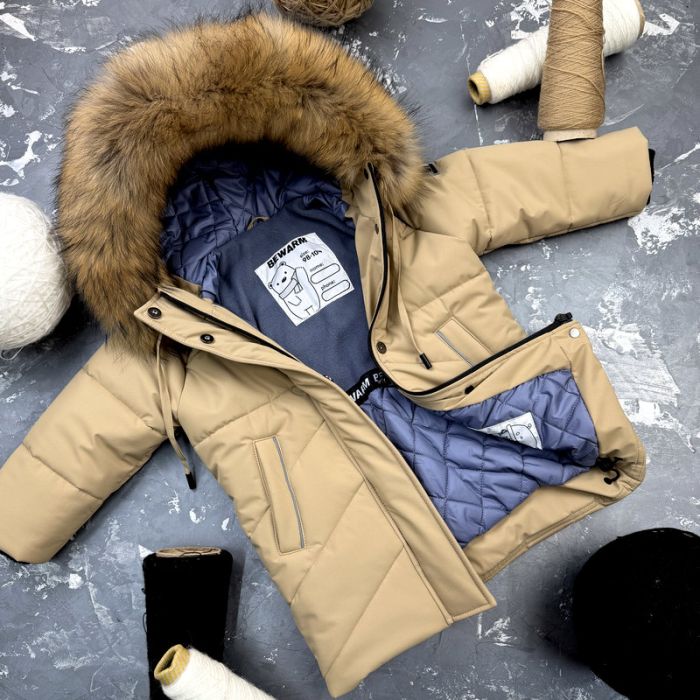 Куртка-пальто BEWARM Bakota Beige дитяча зимова подовжена