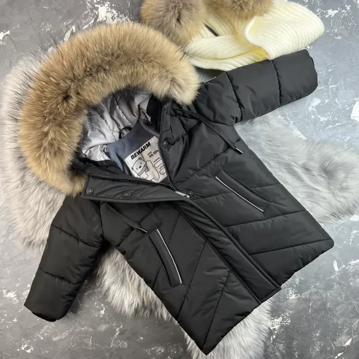 Куртка-пальто BEWARM Bakota Black дитяча зимова подовжена