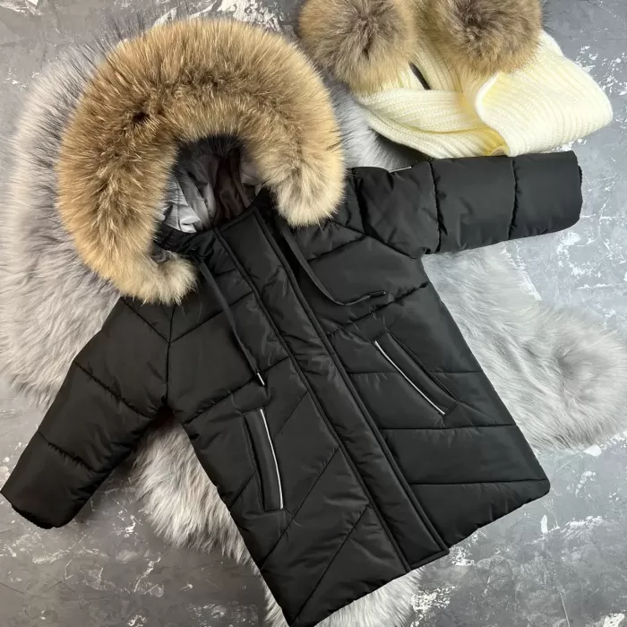 Куртка-пальто BEWARM Bakota Black дитяча зимова подовжена
