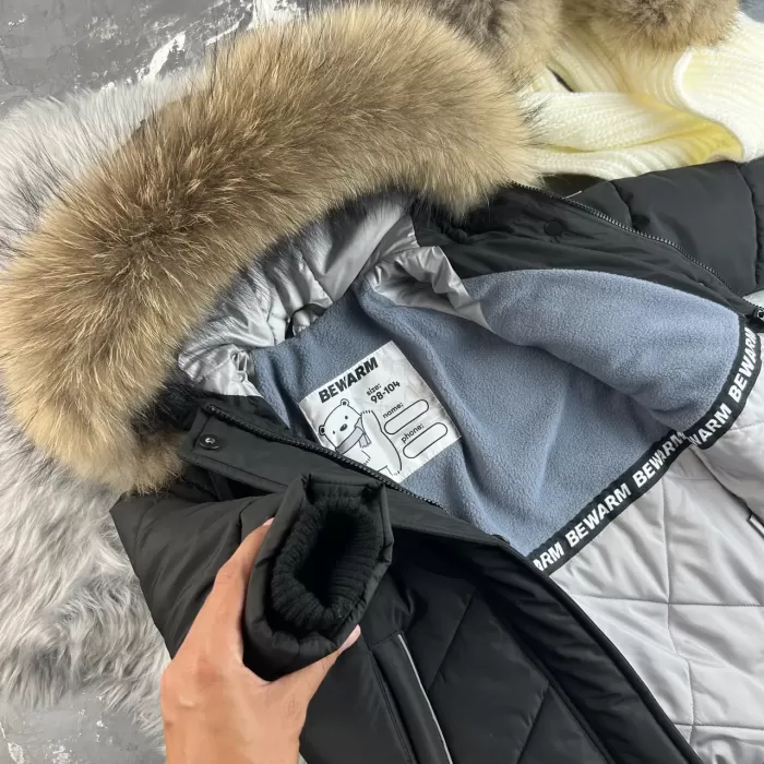 Куртка-пальто BEWARM Bakota Black дитяча зимова подовжена