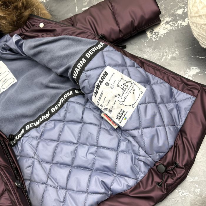 Куртка-пальто BEWARM Bakota Burgundy дитяча зимова подовжена