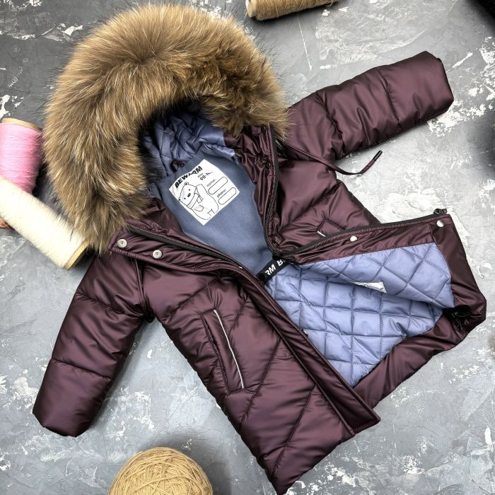 Куртка-пальто BEWARM Bakota Burgundy дитяча зимова подовжена