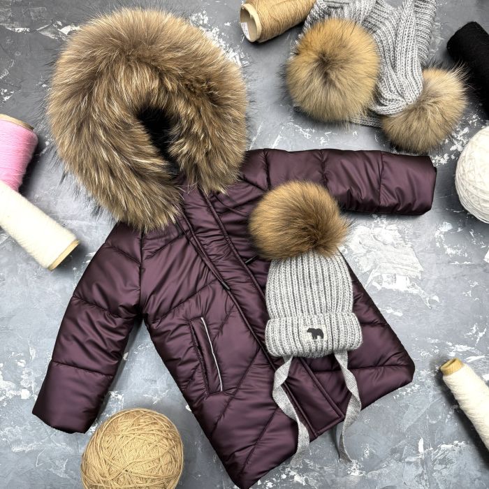 Куртка-пальто BEWARM Bakota Burgundy дитяча зимова подовжена