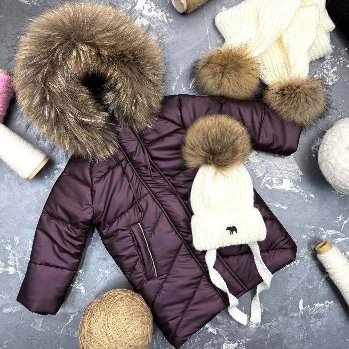 Куртка-пальто BEWARM Bakota Burgundy дитяча зимова подовжена