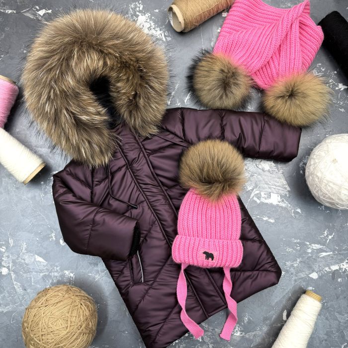 Куртка-пальто BEWARM Bakota Burgundy дитяча зимова подовжена