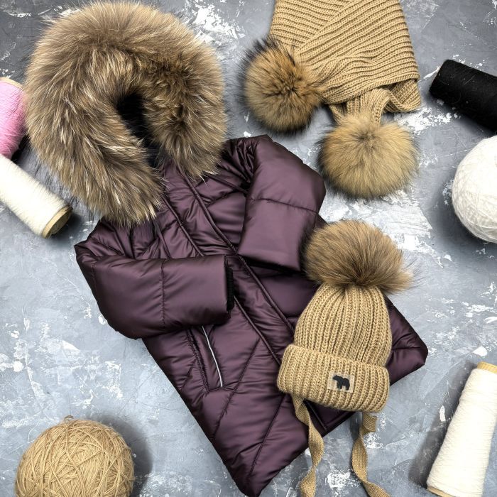 Куртка-пальто BEWARM Bakota Burgundy дитяча зимова подовжена