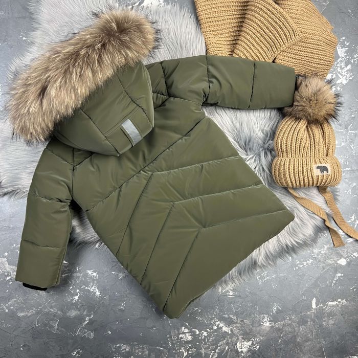 Куртка-пальто BEWARM Bakota Khaki Velvet дитяча зимова подовжена