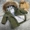 Куртка-пальто BEWARM Bakota Khaki Velvet дитяча зимова подовжена
