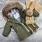Куртка-пальто BEWARM Bakota Khaki Velvet дитяча зимова подовжена