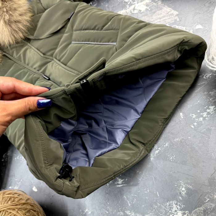 Куртка-пальто BEWARM Bakota Khaki Velvet дитяча зимова подовжена