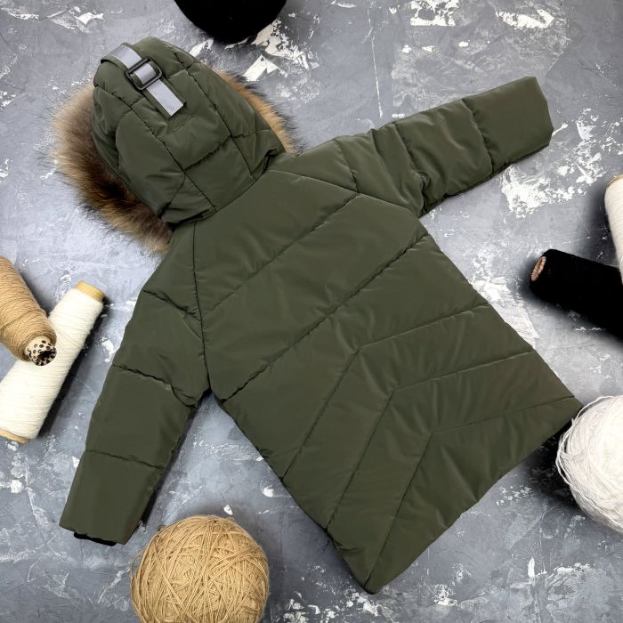 Куртка-пальто BEWARM Bakota Khaki Velvet дитяча зимова подовжена