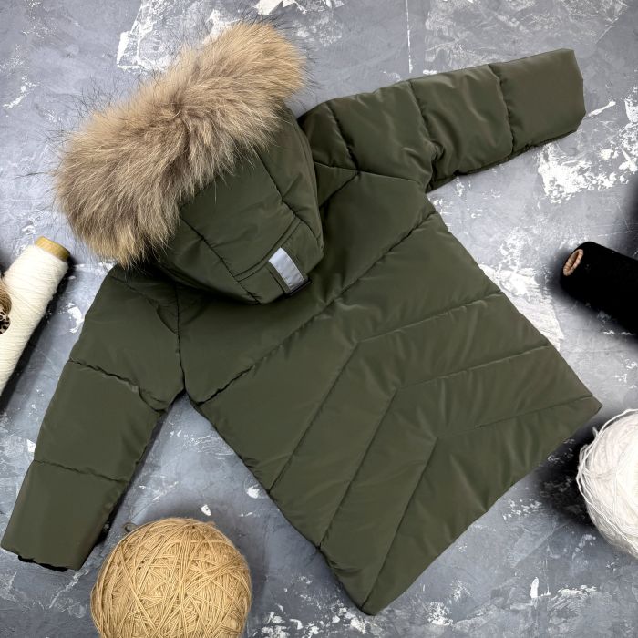 Куртка-пальто BEWARM Bakota Khaki Velvet дитяча зимова подовжена