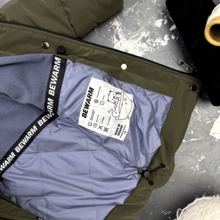 Куртка-пальто BEWARM Bakota Khaki Velvet дитяча зимова подовжена