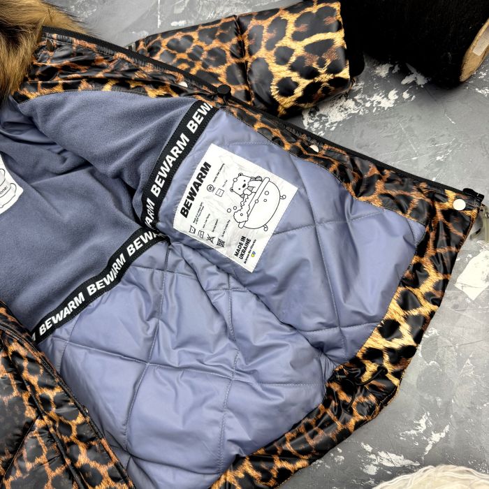 Куртка-пальто BEWARM Bakota Leopard дитяча зимова подовжена