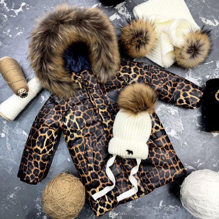 Куртка-пальто BEWARM Bakota Leopard дитяча зимова подовжена