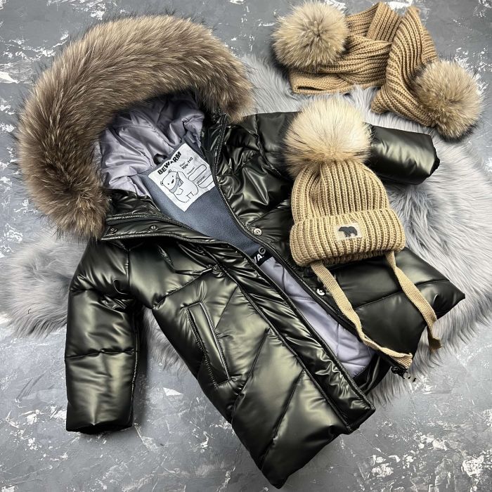 Куртка-пальто BEWARM Bakota Khaki дитяча зимова подовжена