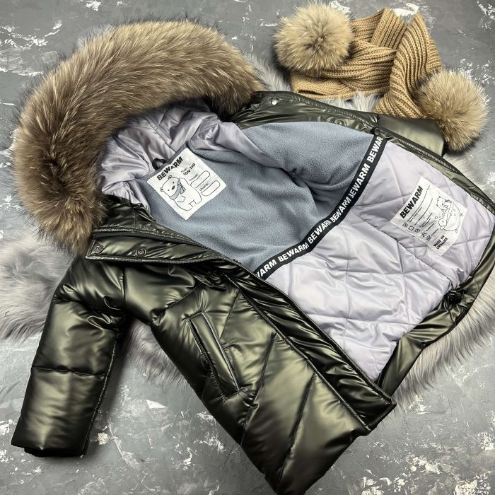 Куртка-пальто BEWARM Bakota Khaki дитяча зимова подовжена