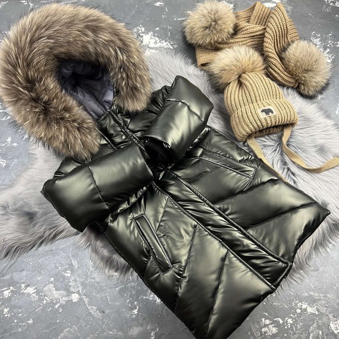 Куртка-пальто BEWARM Bakota Khaki дитяча зимова подовжена