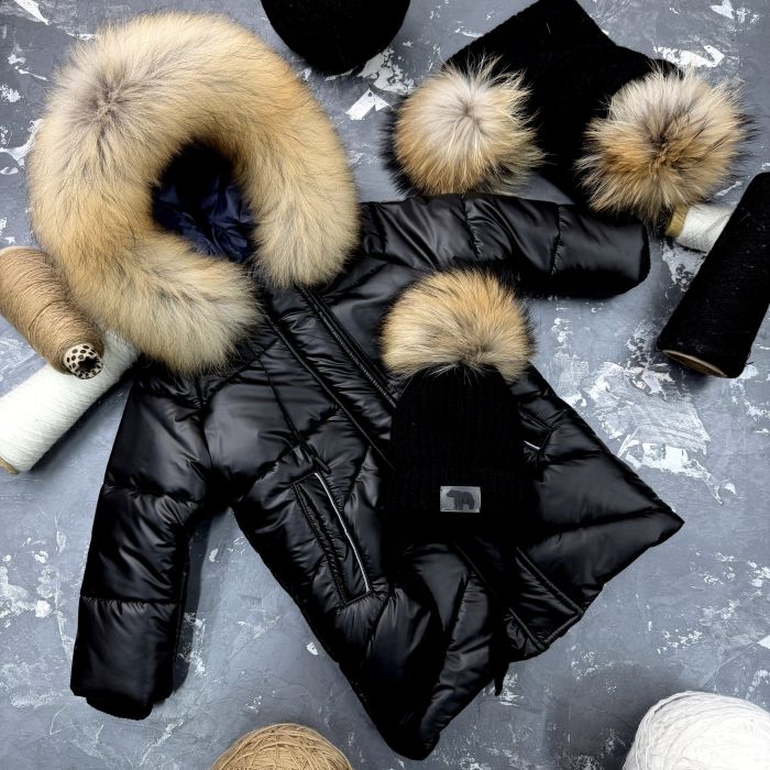 Куртка-пальто BEWARM Bakota Royal Black дитяча зимова подовжена