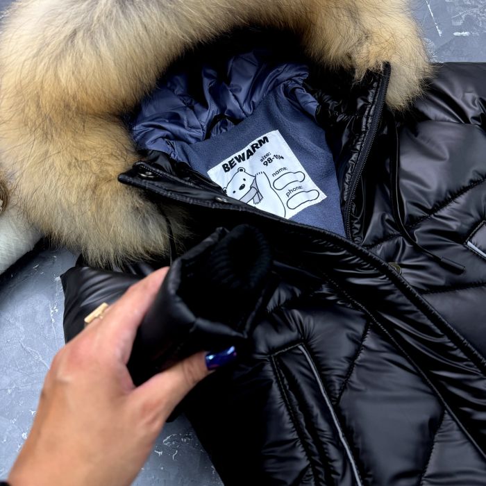 Куртка-пальто BEWARM Bakota Royal Black дитяча зимова подовжена
