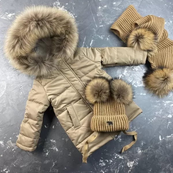 Куртка-пальто BEWARM Baribal Beige дитяча зимова подовжена